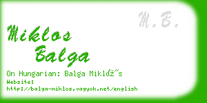 miklos balga business card